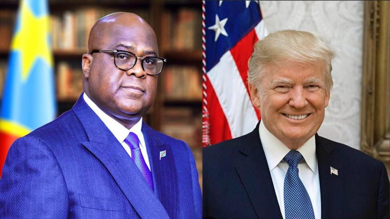 Le Président Félix Antoine Tshisekedi de la RDC et son homologue américain Donald Trump