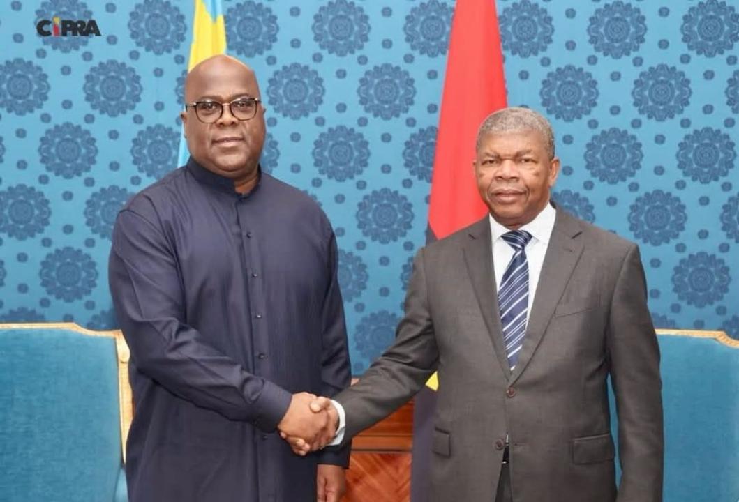 Le chef de l’Etat congolais, Félix Tshisekedi et Joâo Lourenço, chef de l’Etat angolais