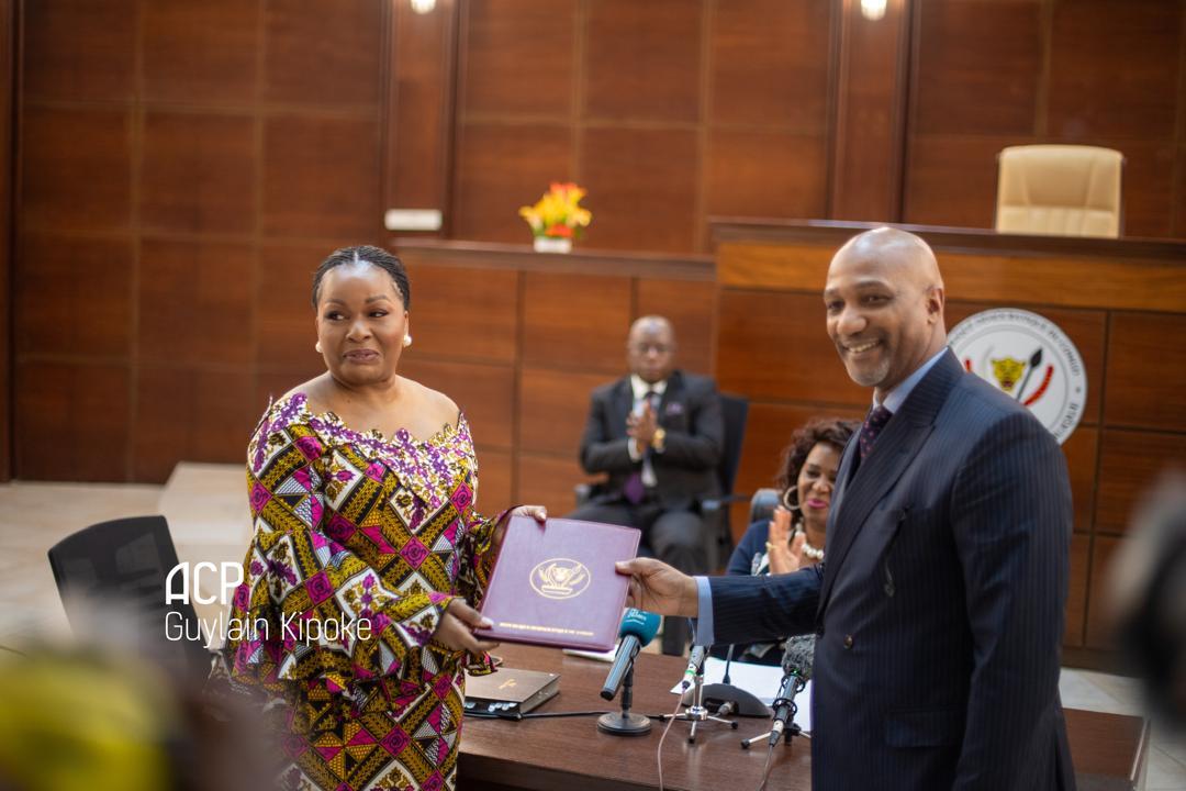 Farah Mwamba prend officiellement les commandes de la cellule de communication de la présidence de la RDC, lundi 17 mars 2025 [photo: ACP]