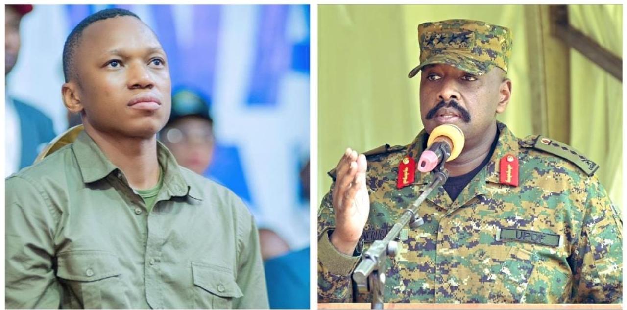 Mateus Kanga, président de l’Assemblée provinciale de la Tshopo et le général Muhoozi Kainerugaba, chef d’état-major de l’UPDF