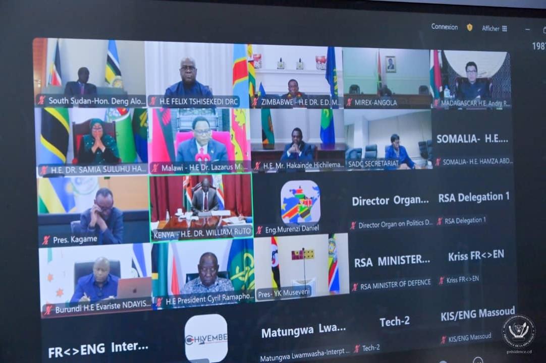 Le sommet SADC-EAC tenu par visioconférence lundi 24 mars 2025