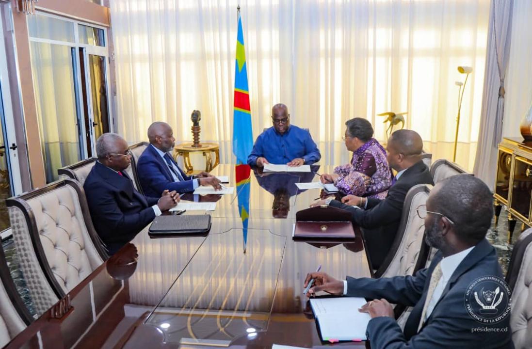 Le chef de l'État Félix Tshisekedi lors de la réunion inter institutionnelle, mardi 25 mars 2025