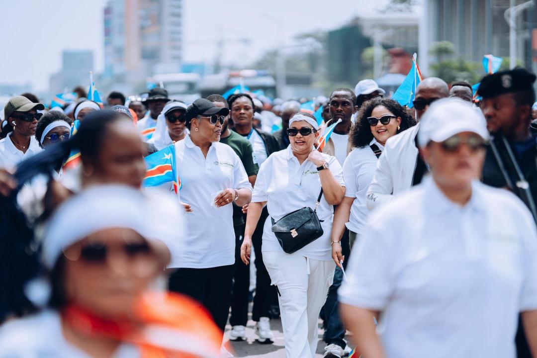 La Première Ministre, Judith Suminwa lors d'une marche pacifique organisée par le réseau des Femmes Solidaires Internationales