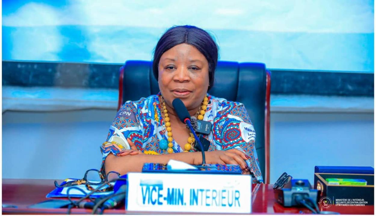 La Vice-ministre de l’Intérieur et Sécurité, Eugénie Tshela