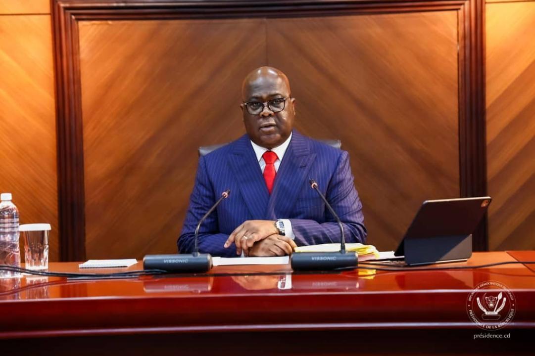 Le chef de l'État Félix Tshisekedi lors de la 39e réunion ordinaire du conseil des ministres, vendredi 11 avril 2025