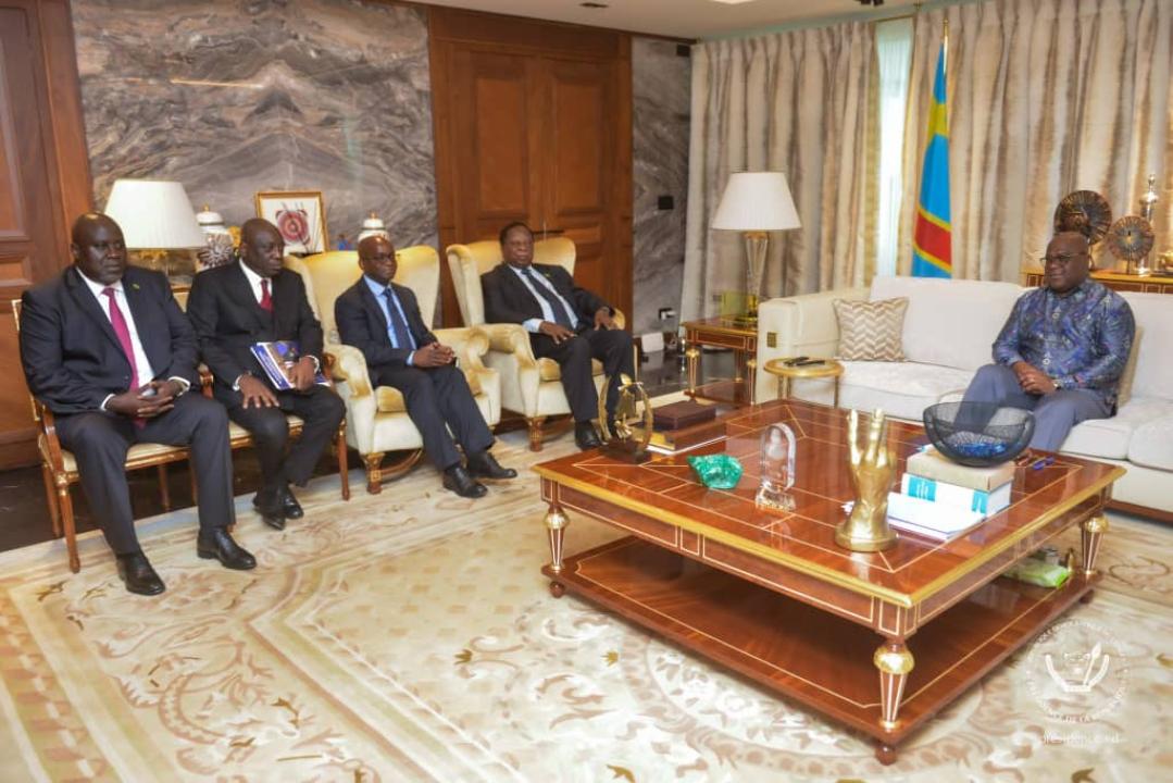 Une délégation conduite par Mr Enock Kavindele, ancien vice-président de la Zambie, à Kinshasa, reçue par le chef de l'État Félix Tshisekedi, mercredi 16 avril 2025