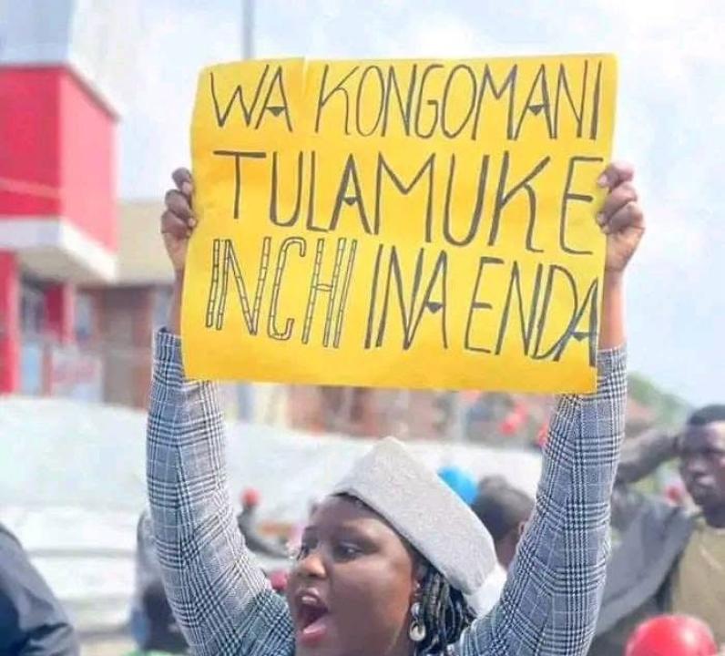 Affiche brandie lors d’une mobilisation contre les terroristes de l’AFC-M23 soutenus par le Rwanda