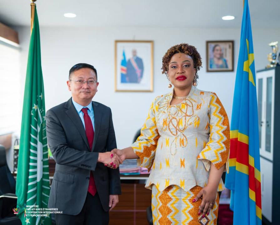 Zhao Bin, ambassadeur de Chine en RDC et Gracia Yamba Kazadi Vice-ministre des Affaires étrangères