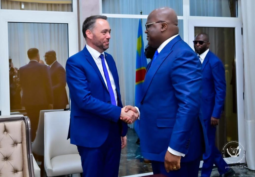 Le vice-premier ministre belge Maxime Prevot reçu par le chef de l'État Félix Tshisekedi, lundi 28 avril 2025
