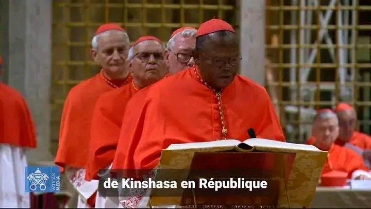 Le cardinal Fridolin Ambongo lors de la prestation du serment avant le début du conclave [ Photo d'illustration]