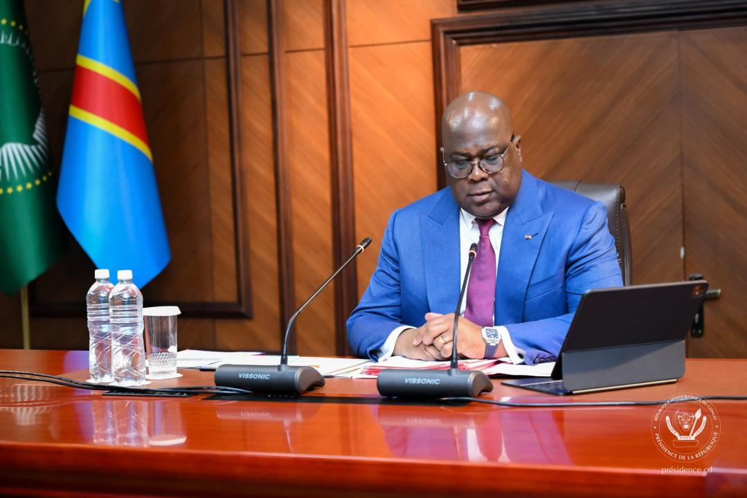 Le chef de l'État Félix Tshisekedi lors de la réunion du conseil des ministres, vendredi 09 mai 2025