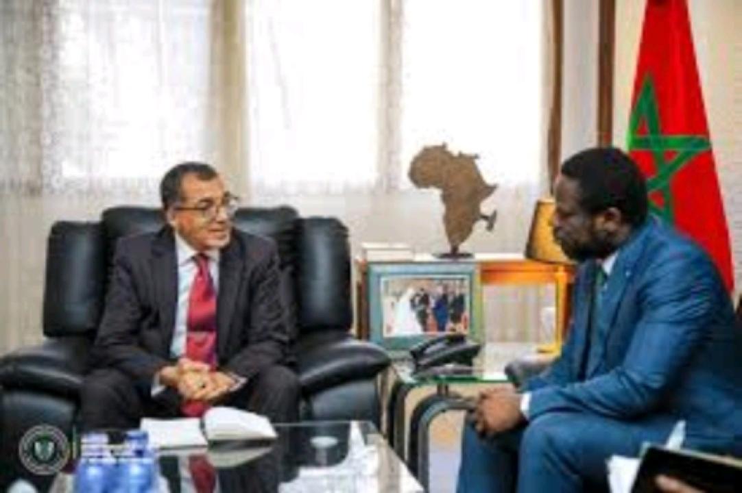Rachid Agassim ambassadeur du Royaume de Maroc en RDC et le ministre provincial en charge du Partenariat Public-privé Fiston Lukwebo