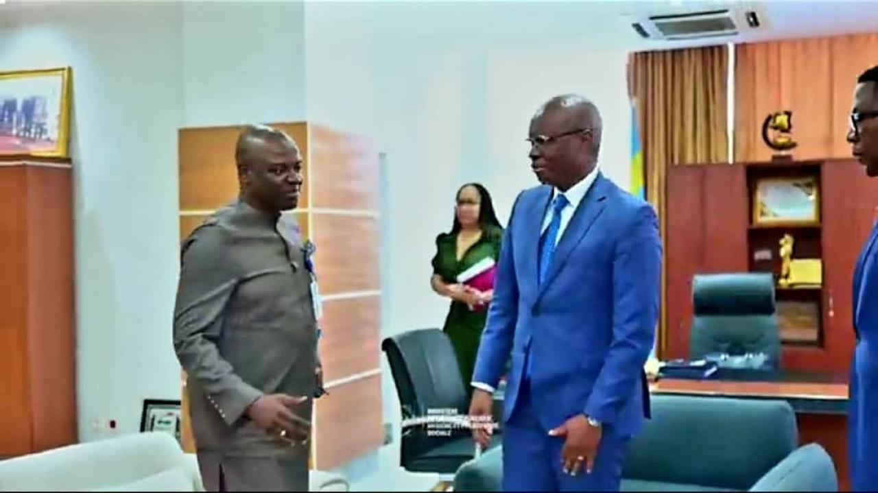 John Agbor, nouveau représentant de l’UNICEF en RDC reçu à Kinshasa par Dr Samuel Roger Kamba, ministre de la Santé