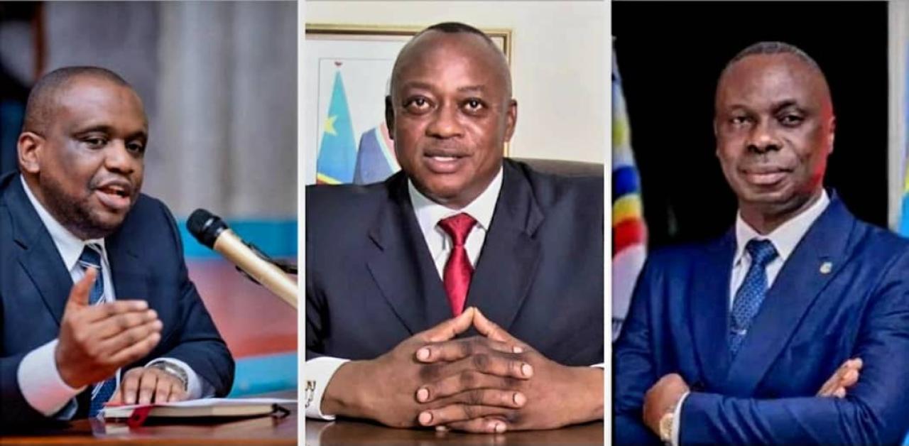 Matthias Kabeya, Jean Maweja Muteba et Jean-Paul Mbwebwe, tous trois gouverneurs du Kasaï Oriental déchus par l’Assemblée provinciale avant la fin de leurs mandats
