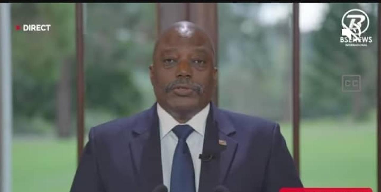L'ancien chef de l'État Joseph Kabila lors de son adresse à la nation, ce vendredi 23 mai 2025