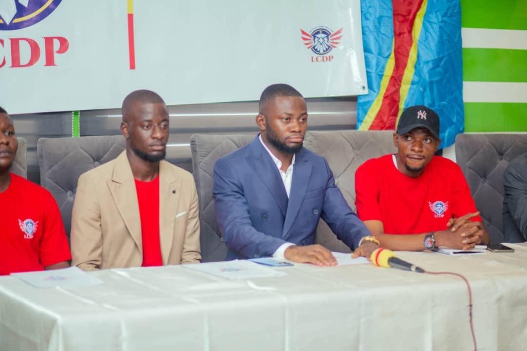 Le comité directeur de la LCDP lors d'un point de presse à Kinshasa