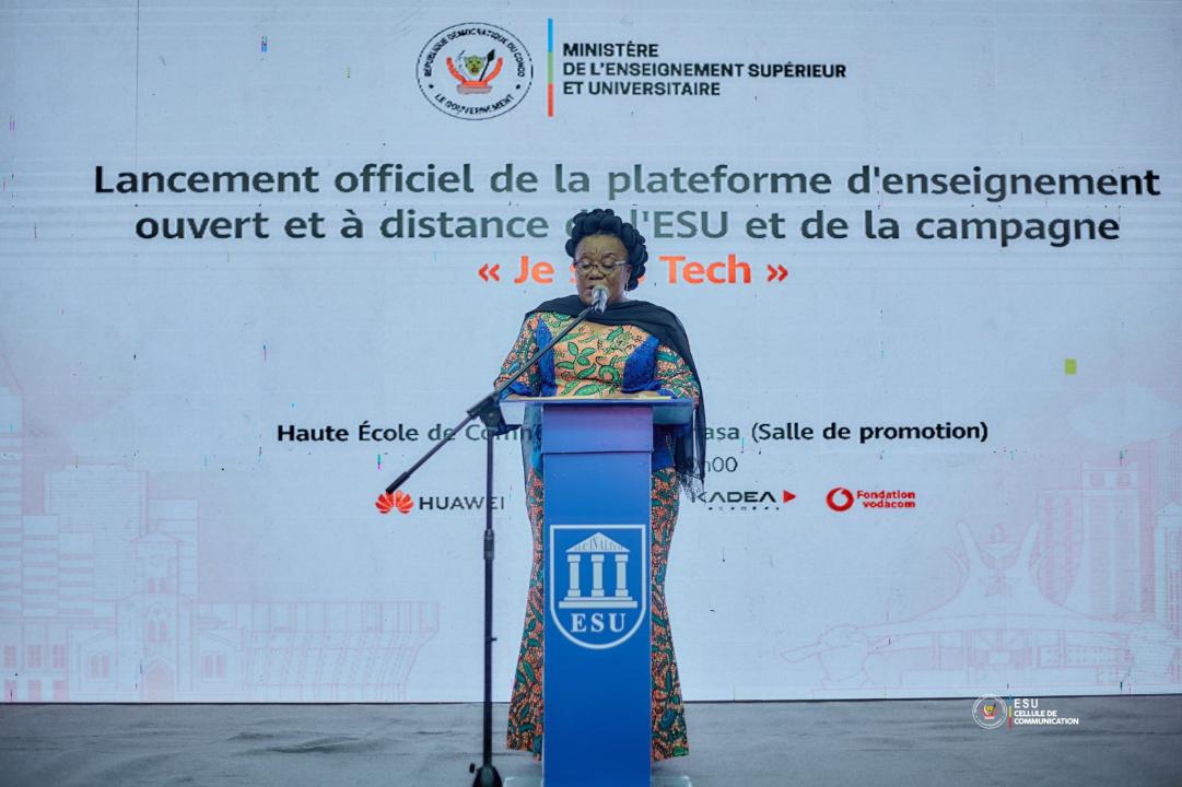 La ministre de l'ESU Marie Thérèse Sombo lors de cette activité [photo d'illustration]