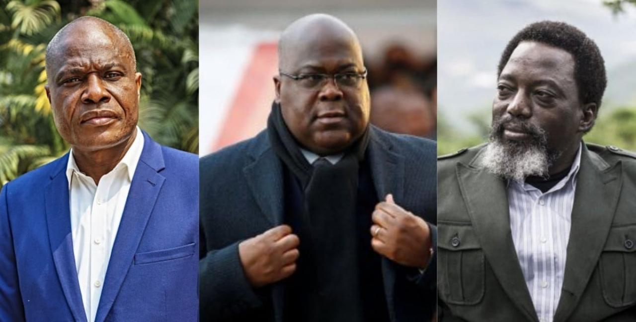 Le président Félix Tshisekedi entouré de Martin Fayulu et Joseph Kabila [photo d’illustration]