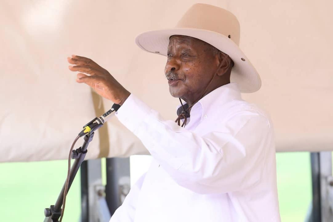 Le Président ougandais Yoweri Museveni lors d'un meeting