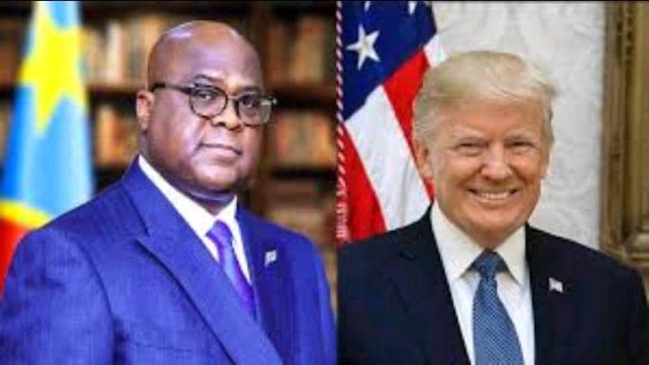 Les présidents de la RDC et des USA Félix Tshisekedi et Donald Trump