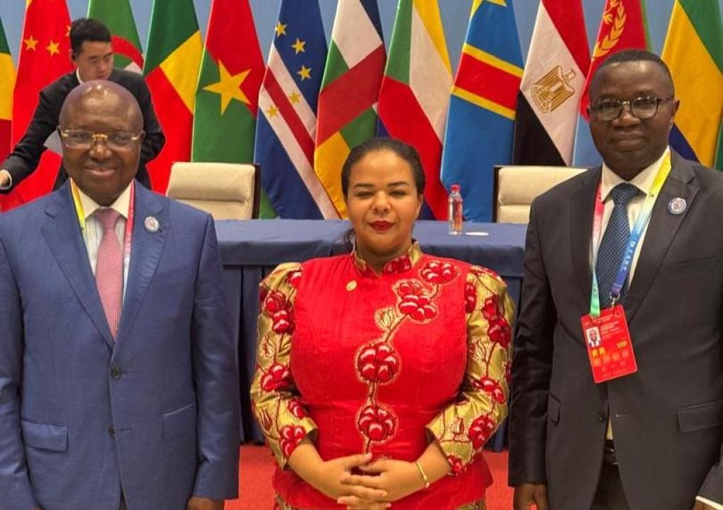 Les ministres Grégoire Mutshail Mutomb (Agriculture), Thérèse Kayikwamba Wagner (Affaires étrangères) et Julien Paluku Kahongya (Commerce extérieur) à Changsha