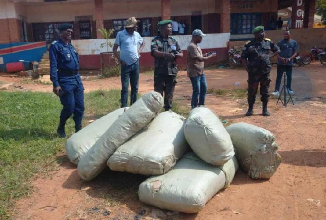 Huit sacs de chanvre saisis par les services de sécurité à Mambasa, dans la province de l’Ituri