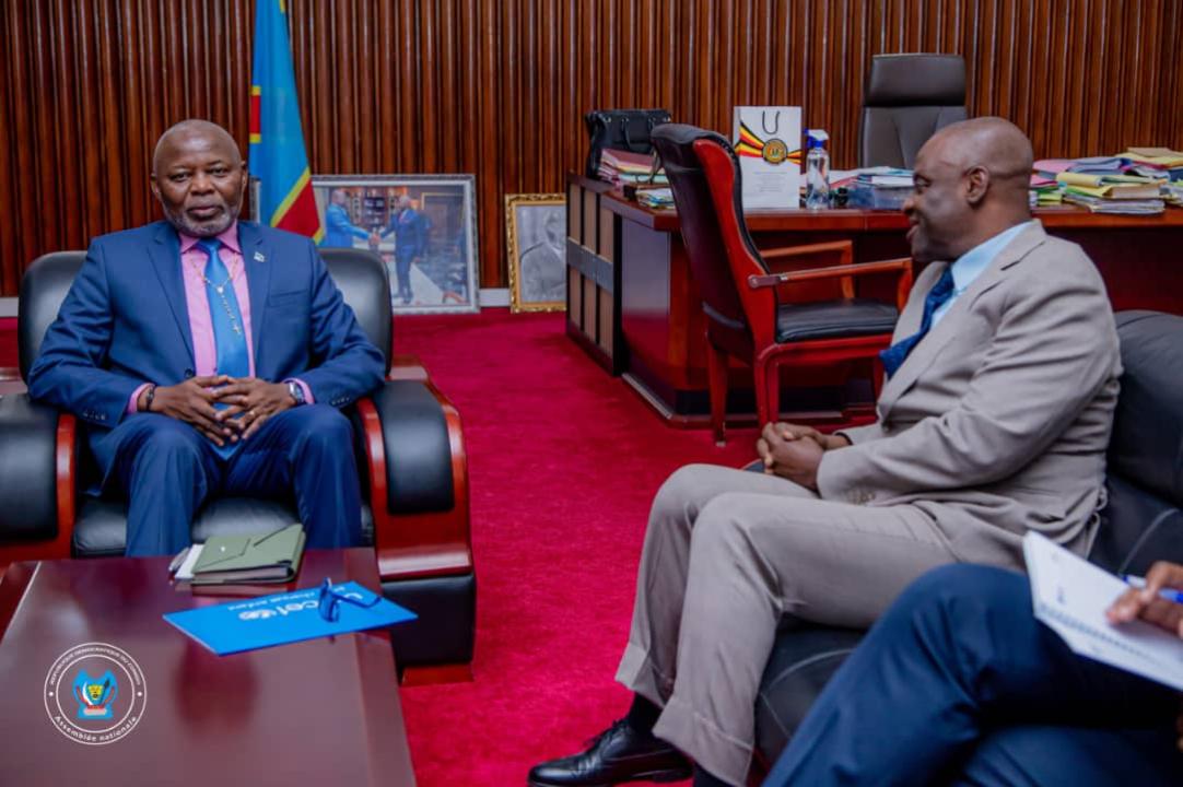 John Abgor, représentant résident de l’UNICEF en RDC reçu par Vital Kamerhe, président de l’Assemblée Nationale
