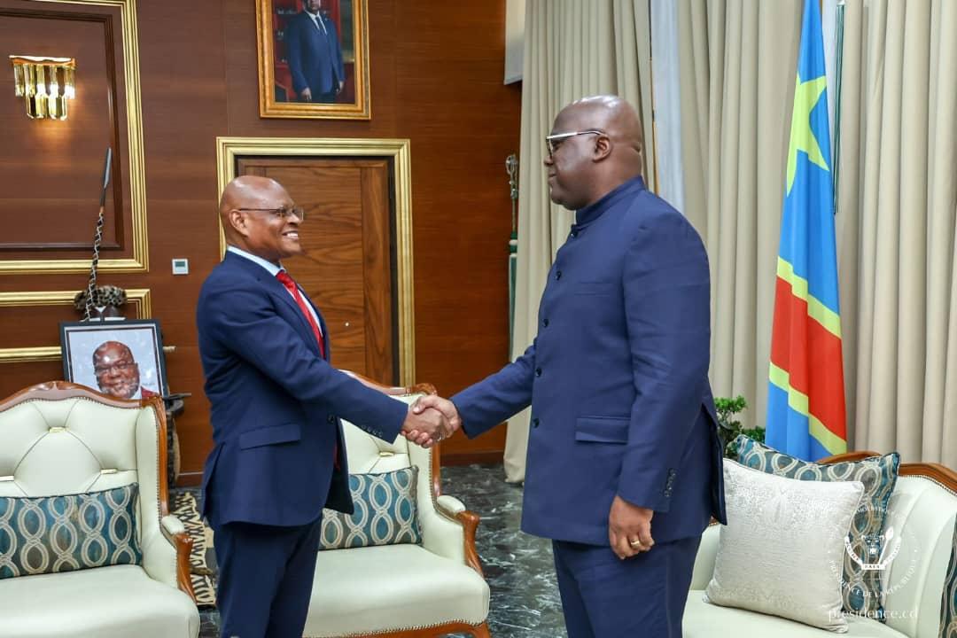 Le chef de l'État Félix Tshisekedi et le président de la commission de la CEEAC, mardi 17 juin 2025