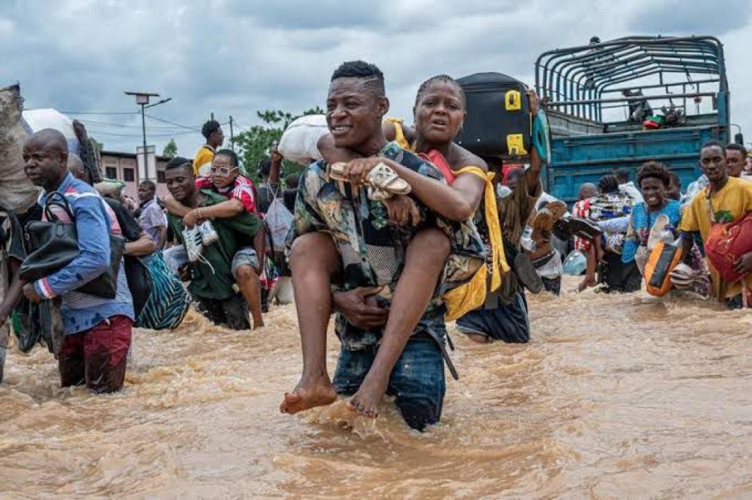 Scène d’une inondation à Kinshasa