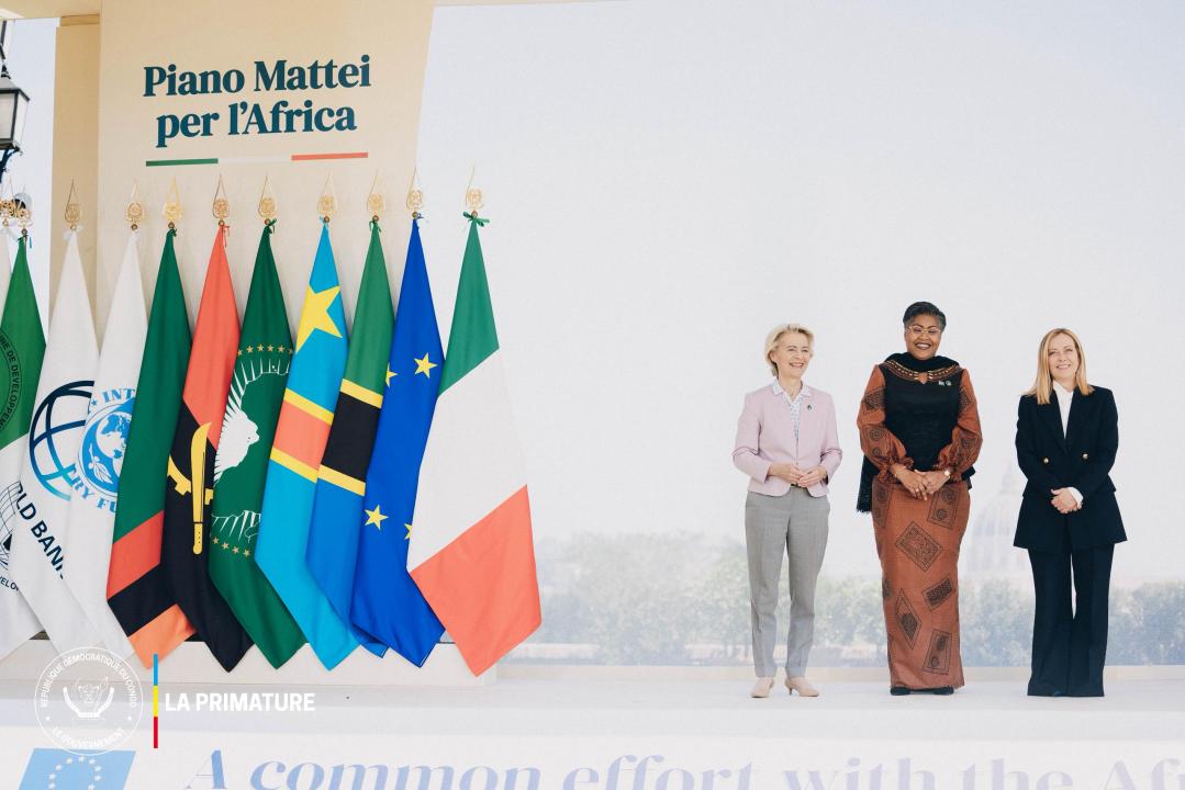 La Première Ministre Judith Suminwa, à Rome, dans le cadre du Sommet sur la Plan Mattei et le Global Gateway, pour promouvoir les opportunités qu'offre la RDC