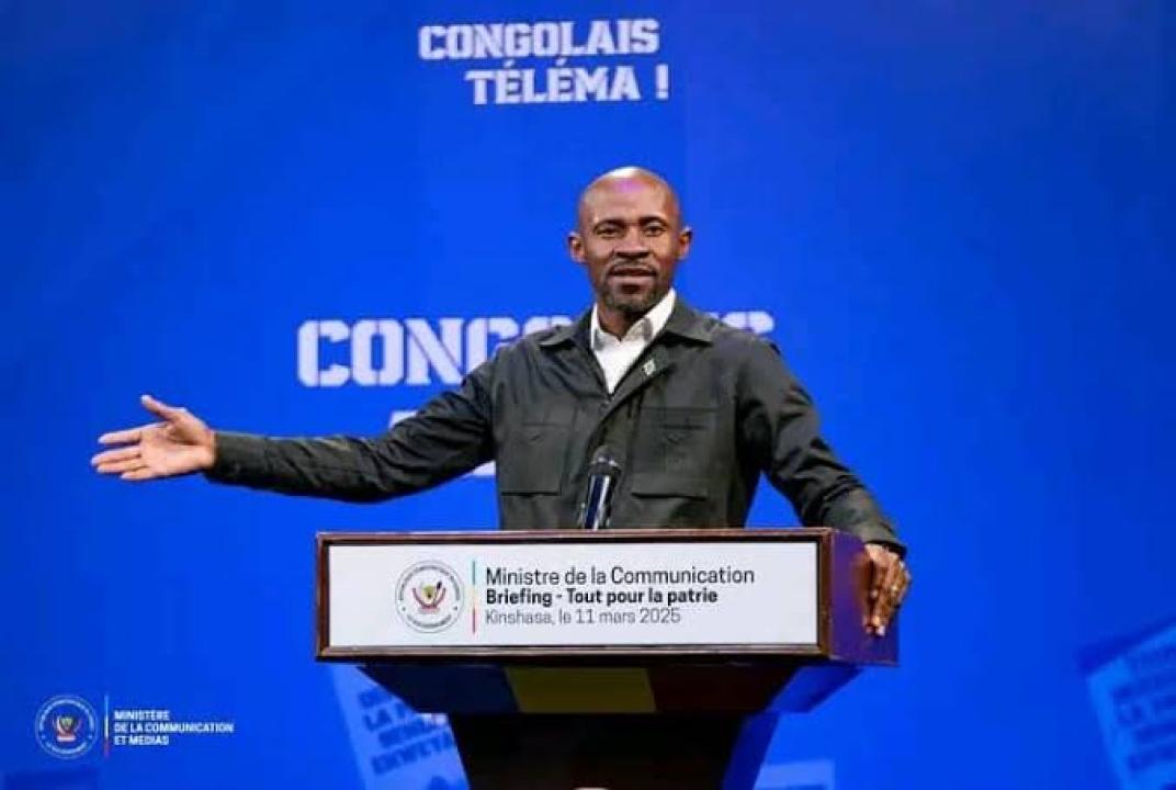 Le ministre de la communication et médias, porte-parole du gouvernement de la RDC, Patrick Muyaya Katembwe