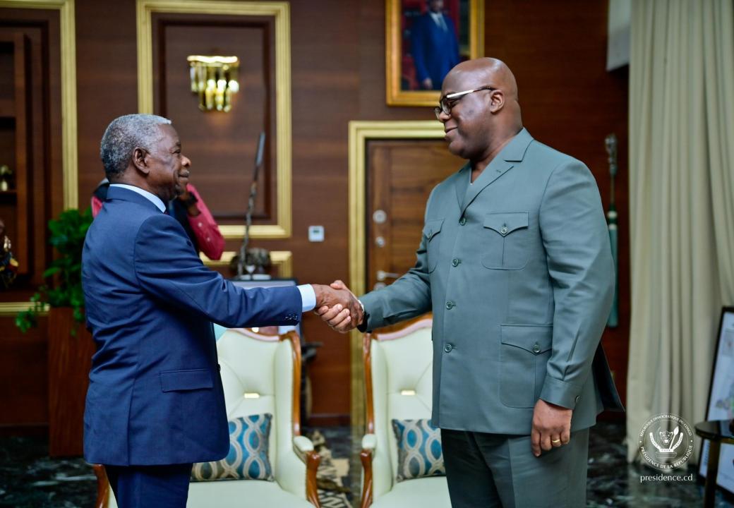 L'artiste musicien Sam Sangwana reçu par le Président de la République Félix Tshisekedi, vendredi 25 juillet 2025, à Kinshasa
