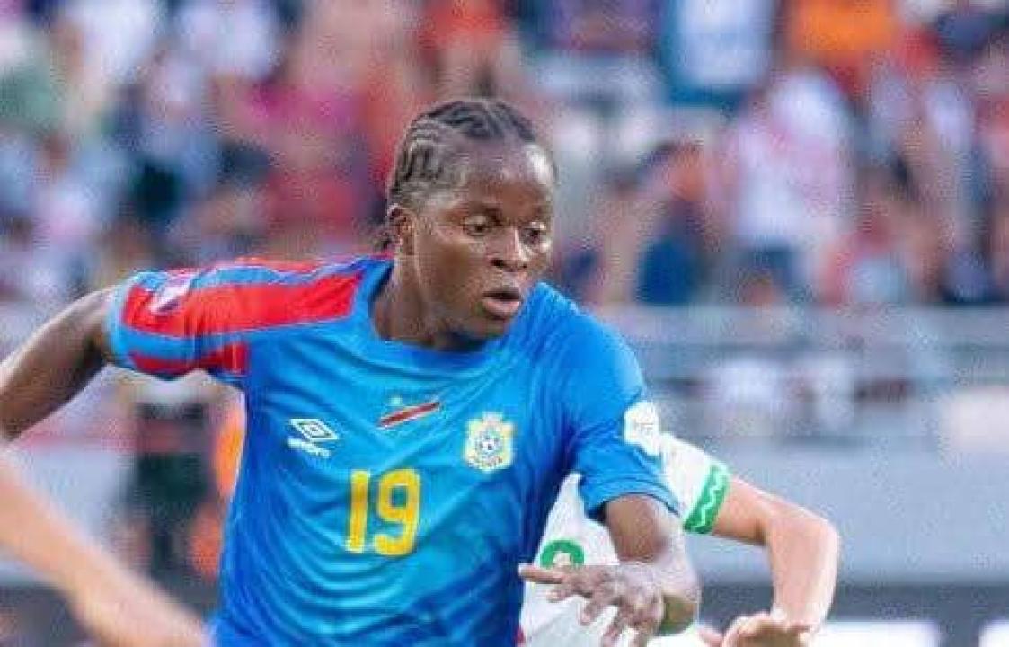 Merveille Kanjinga lors de l'affiche RDC-Maroc.