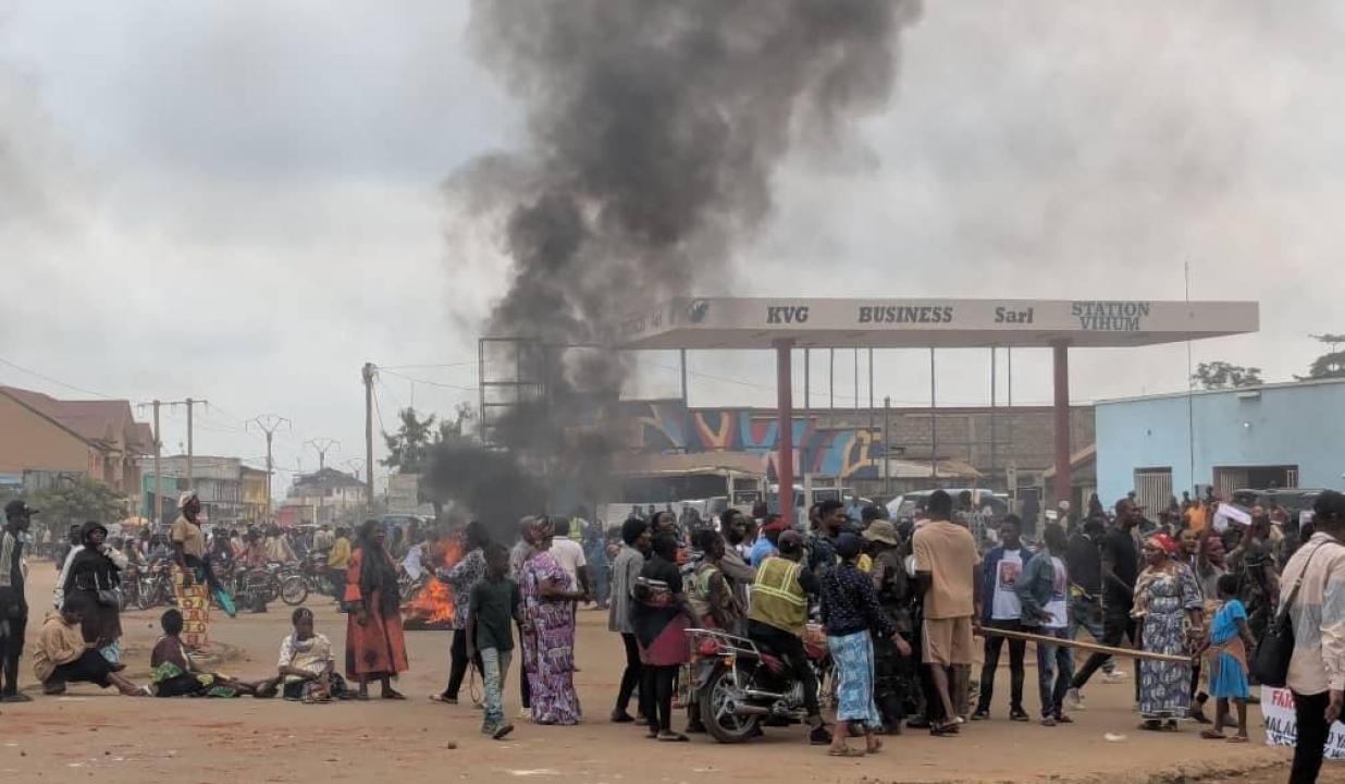 Manifestation des veuves de militaires dans la ville ville de Beni, capitale provisoire de la province du Nord-Kivu