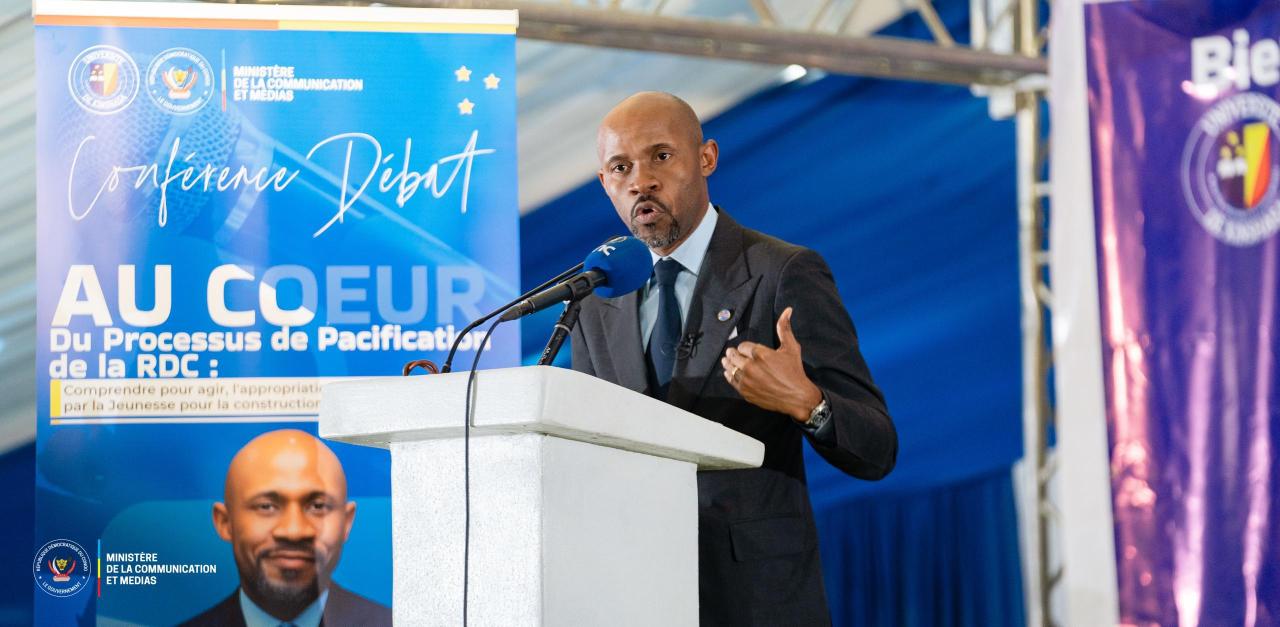Le ministre de la Communication et Médias, Patrick Muyaya Katembwe