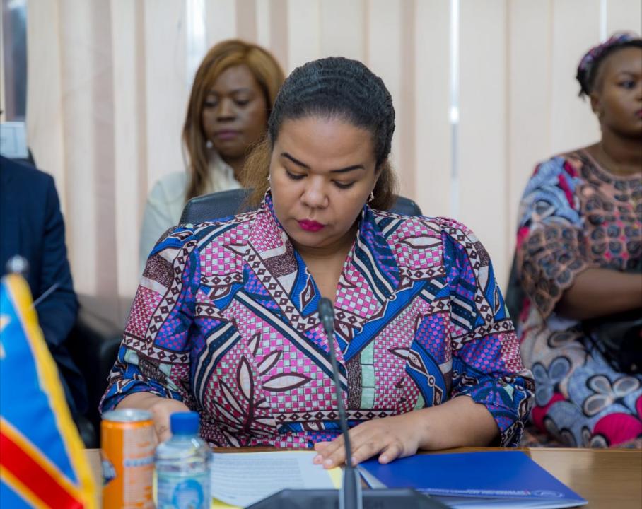 La ministre des affaires étrangères Thérèse Kayikwamba Wagner lors de cette réunion [photo d'illustration]