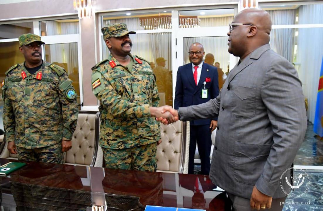 Le Général Muhoozi KAINERUGABA reçu en audience par le Président Félix TSHISEKEDI à Kinshasa