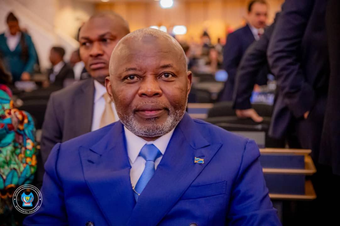 Le speaker de la chambre basse du parlement Vital Kamerhe lors de la session inaugurale de 6e Conférence mondiale des Présidents parlementaires, à Genève, mardi 29 juillet 2025