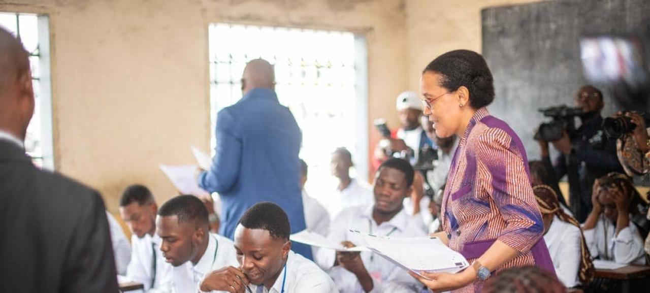 La ministre Raïssa Malu, chargée de l’Education nationale et Nouvelle citoyenneté, en RDC lors du lancement de la session ordinaire de l’Exetat 2025 [photo d’illustration]