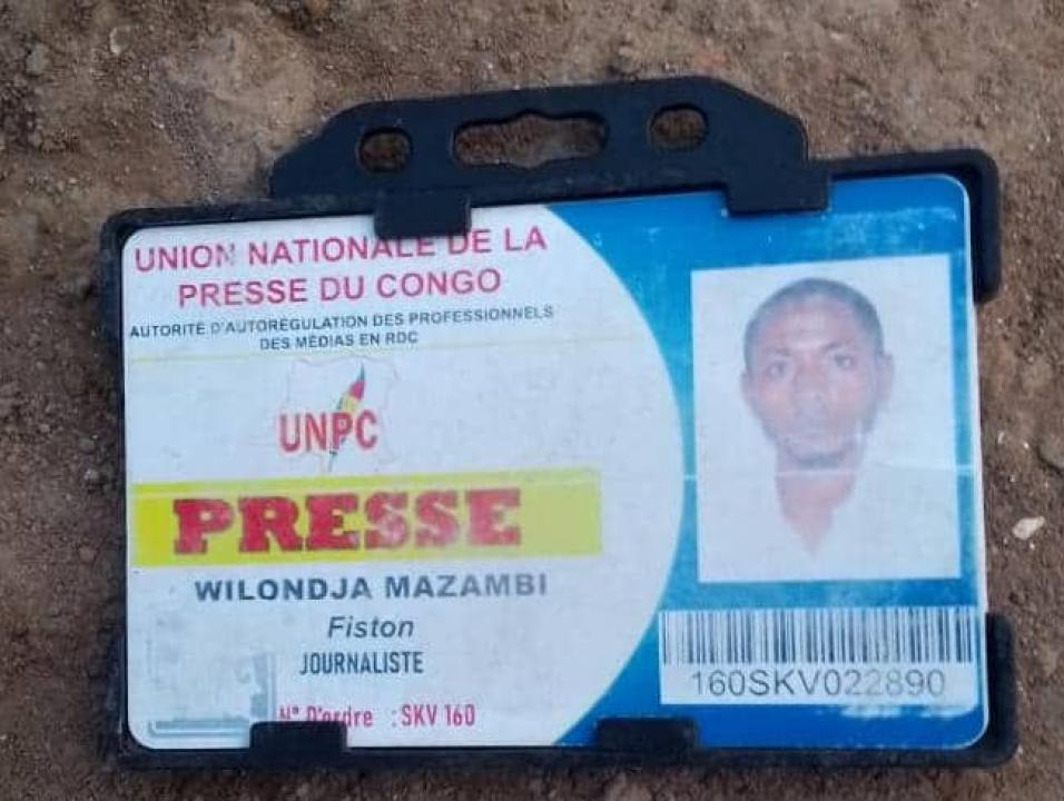 Carte de presse du journaliste Wilondja Fiston assassiné à Bukavu [photo d’illustration]