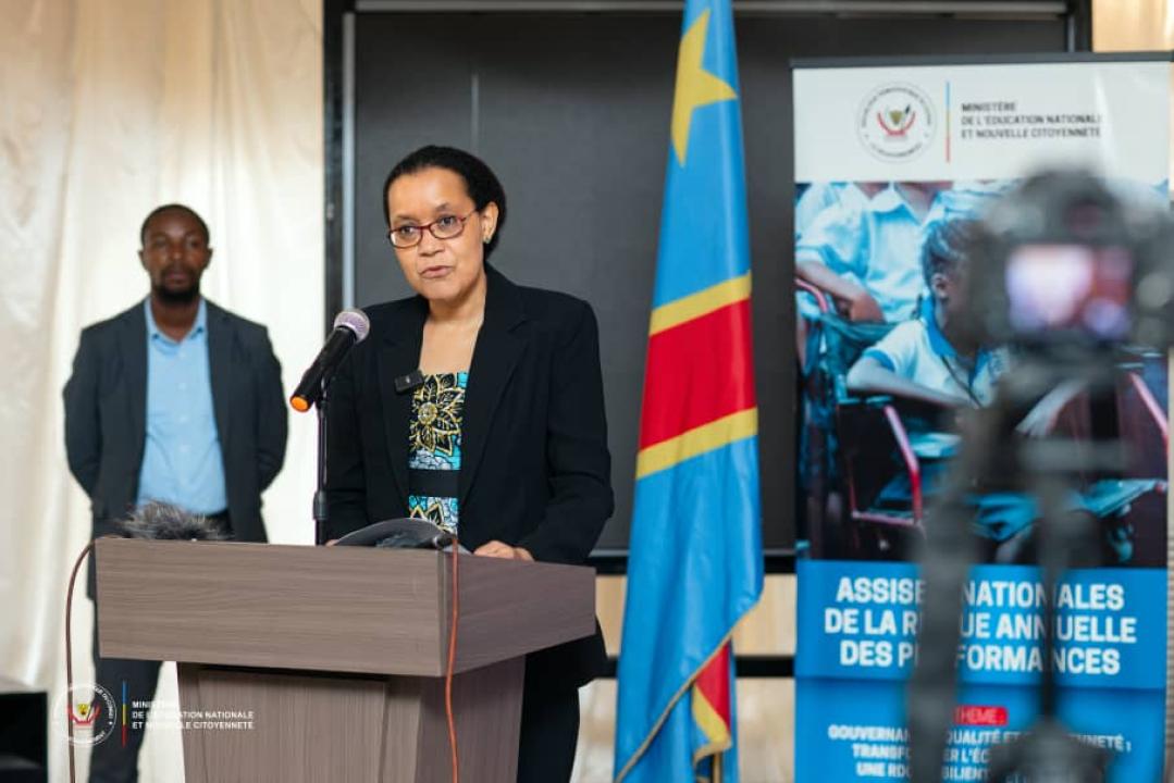Raïssa Malu, ministre d'État, ministre en charge de l'Éducation nationale et de la nouvelle citoyenneté