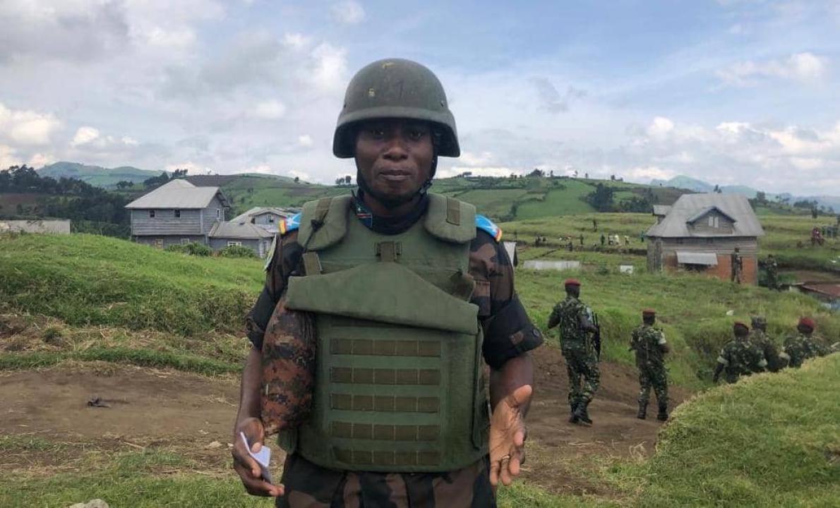 Sous-lieutenant Mbuyi Kalonji Reagan, porte-parole du secteur opérationnel Sokola 2 Sud Sud-Kivu [photo d’illustration]