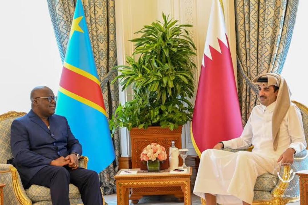Le Président Félix Tshisekedi en tête-à-tête avec Son Altesse Tamim Bin Hamad, Émir du Qatar