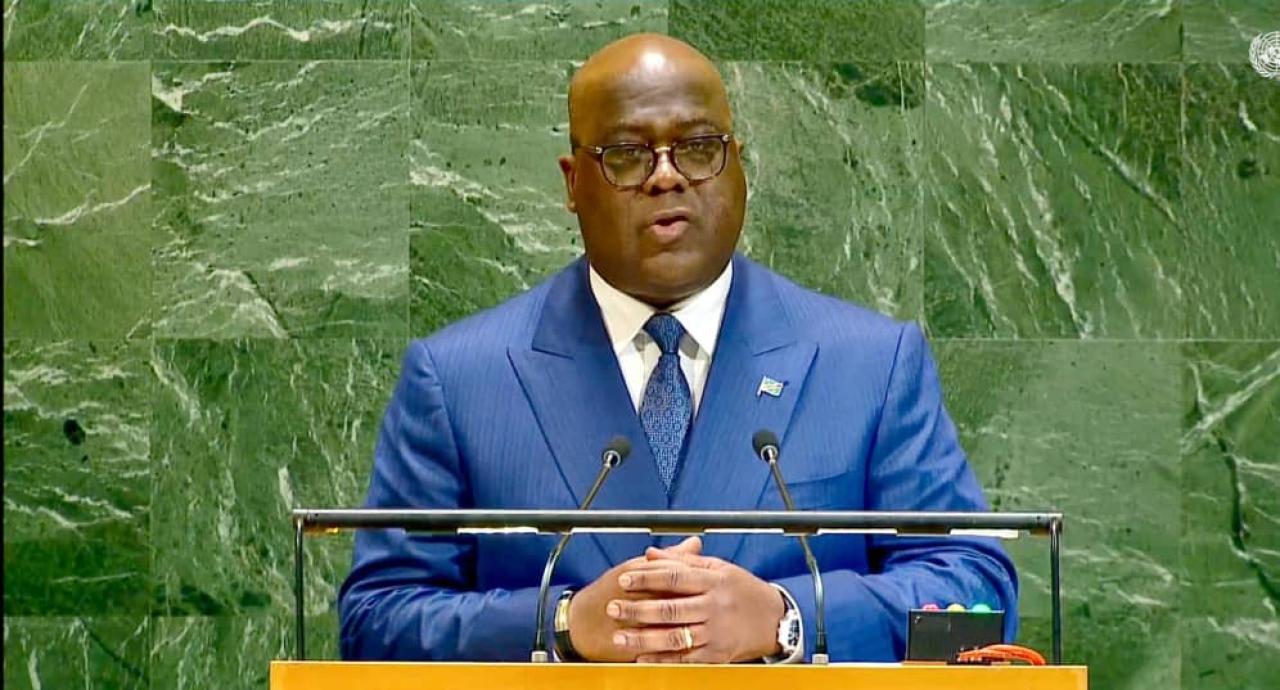 Le Président Félix Tshisekedi lors de son allocution à la 80ème Session ordinaire de l'Assemblée Générale de l’ONU