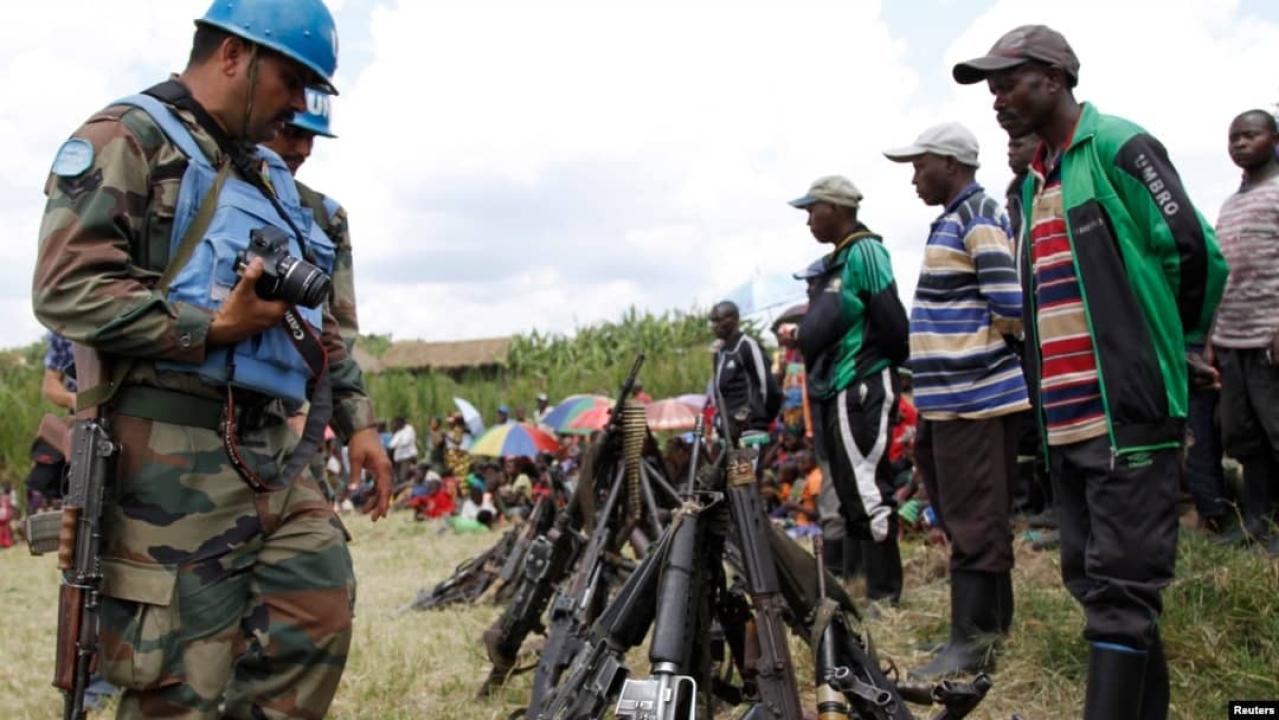 Des armes récupérées aux FDLR par les Casques bleus de la Monusco [photo archives 2015]