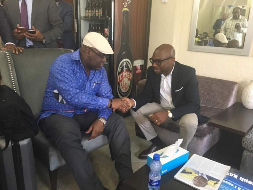 Vieille photo de Dany Banza avec le Président Tshisekedi de la RDC