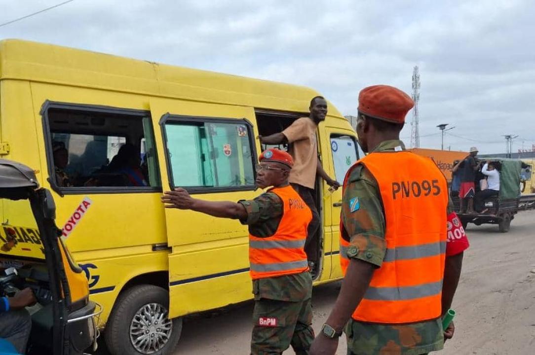 Quelques éléments de la police militaire sur l'une des principales artères de Kinshasa. [ Photo d'illustration ]