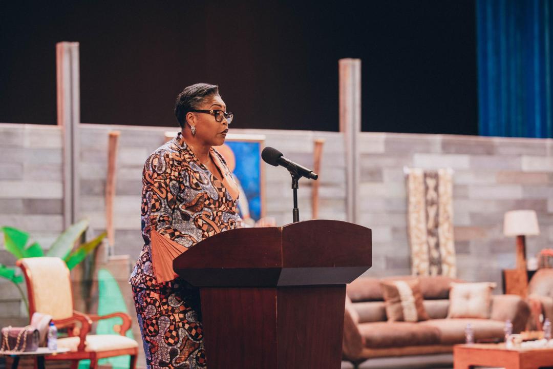 La Première Ministre Judith Suminwa lance la 10ᵉ édition d’Expo Béton, au Centre Culturel et Artistique pour les Pays d’Afrique Centrale, à Kinshasa.