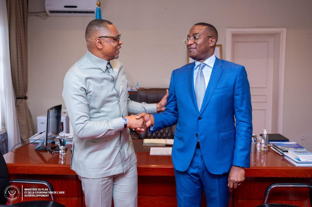 Le ministre du plan Guylain Nyembo et le ministre du PTNTIC José Mpanda [photo d'illustration]