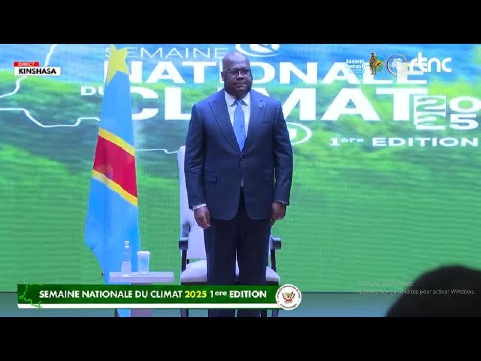 Le président de la RDC Félix Antoine Tshisekedi lors du lancement de la 1ère édition de la semaine nationale du climat 2025